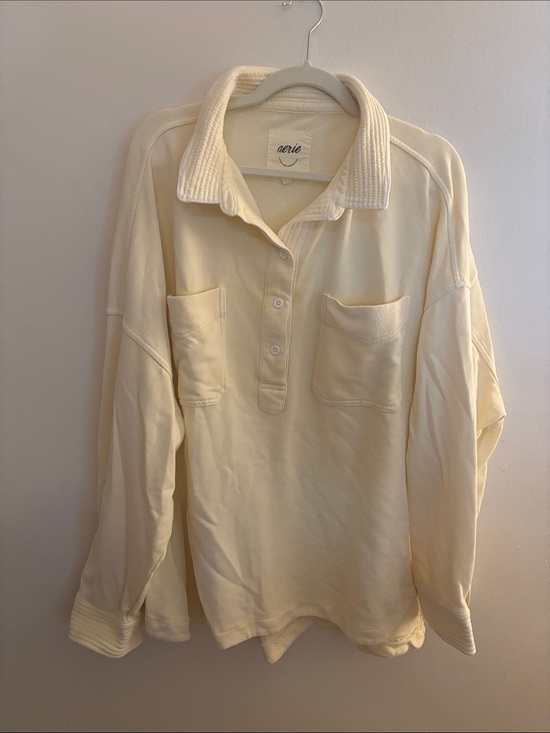 aerie Tops - aerie butter Yellow Popover Polo Sweatshirt